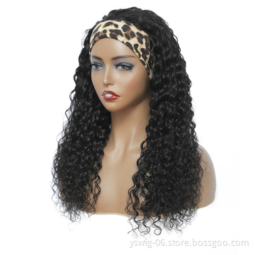 Remy Human Hair Headband Wig, Headband Wig Human Hair for Black Women, 150% 180% Density Deep Wave Headband Human Hair Wig